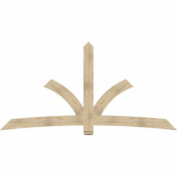 Ekena Millwork Davenport Rough Sawn Timber Gable Bracket, Douglas Fir, 108"W x 54"H x 2"D x 6"F, 12/12 Pitch GBW108X54X0206DAV00RDF - main